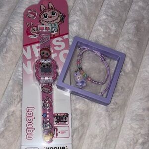 Labubu character Kids Watch and Bracelet Set NWT
